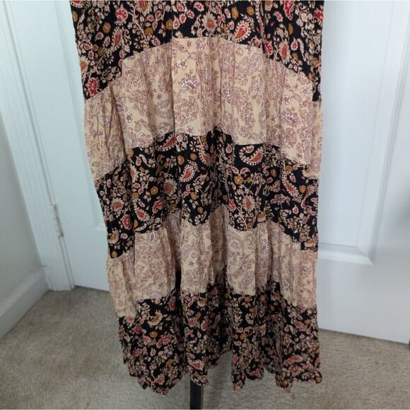 Kate & Sam Floral Paisley Maxi Dress Womens Size XXL Black Mixed Print Tiered - Picture 4 of 12